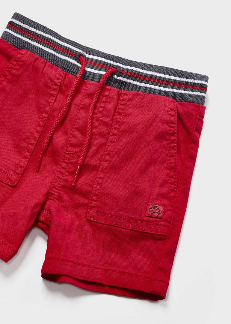 Red Twill Bermuda Shorts