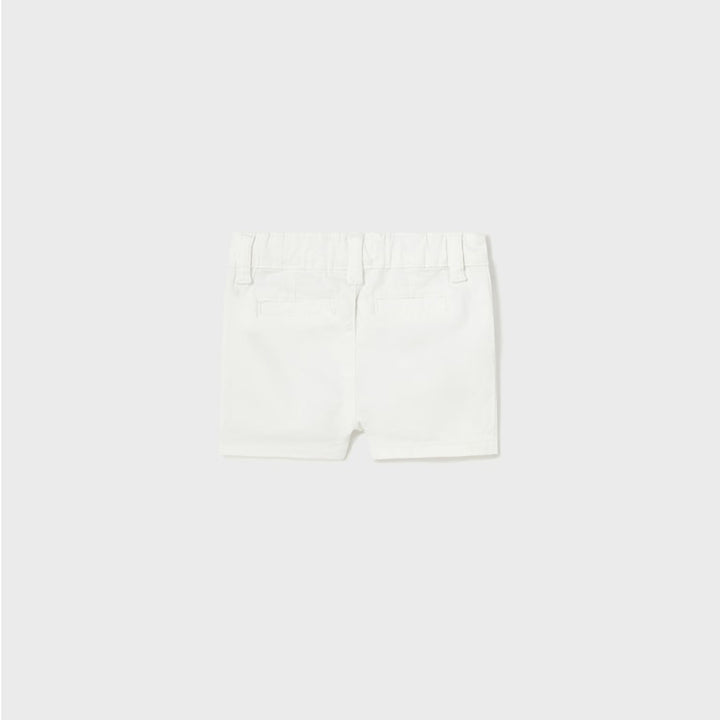 Newborn White Twill Basic Shorts