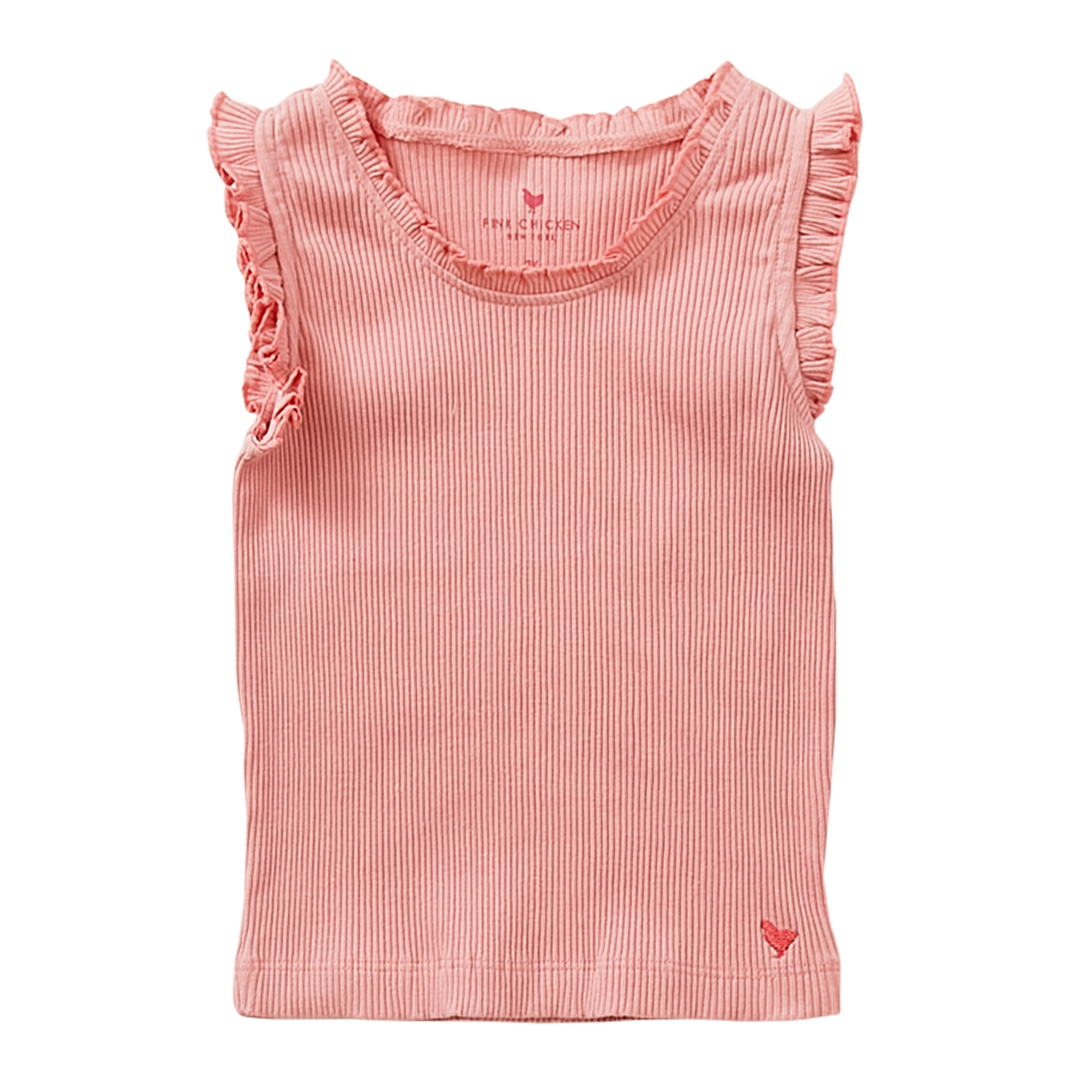Brandied Apricot Organic Ruffle Rib Tank
