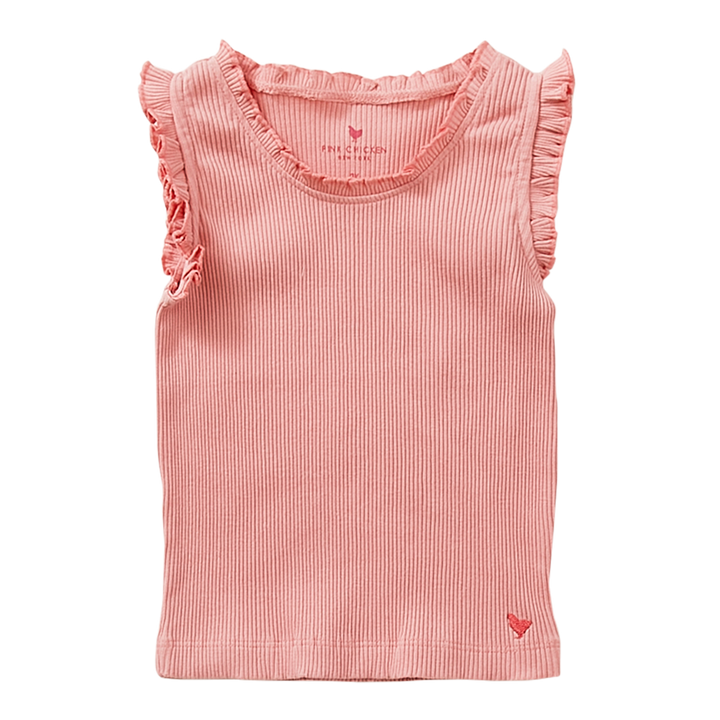 Brandied Apricot Organic Ruffle Rib Tank