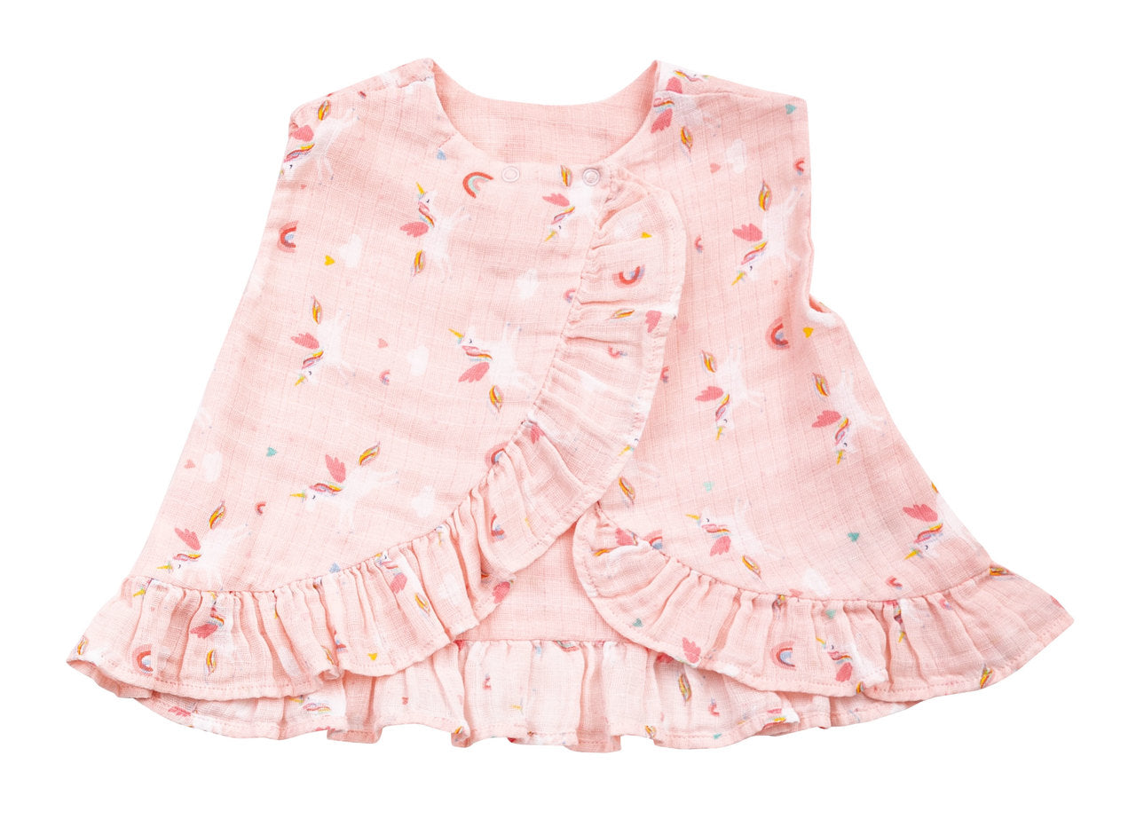 Pink Unicorn Top and Bottom Set with Ruffles