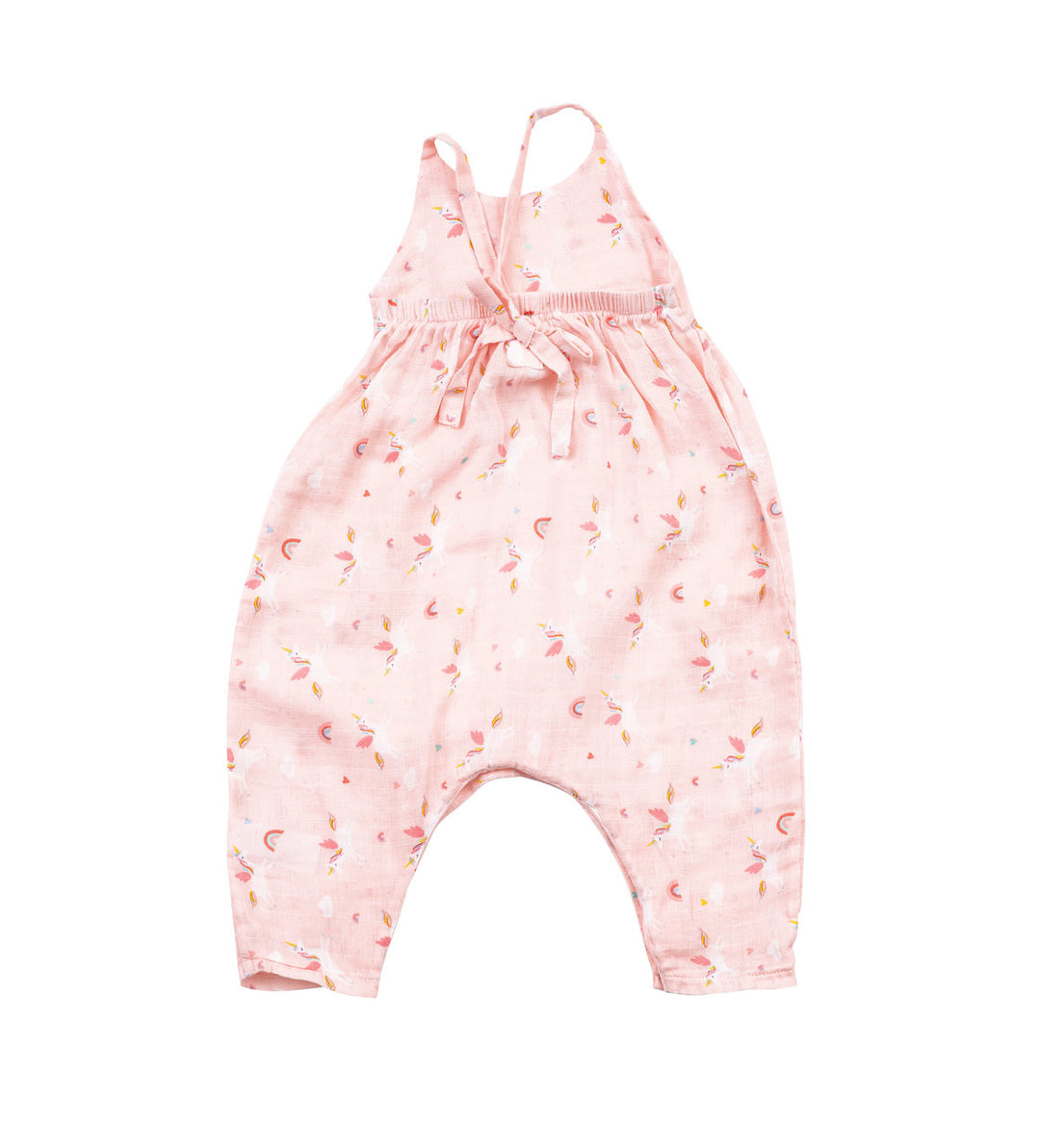 Pink Unicorn Tie Back Romper