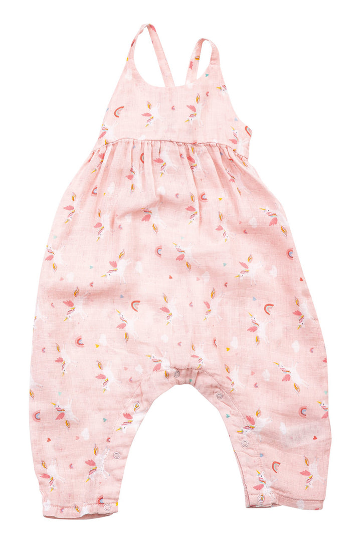 Pink Unicorn Tie Back Romper
