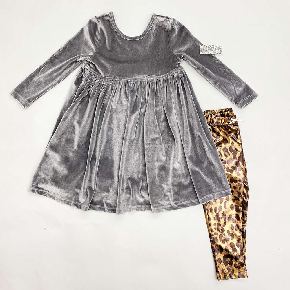 Grey Velour Steph Dress