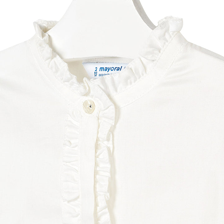 Ivory Cotton Ruffle Blouse