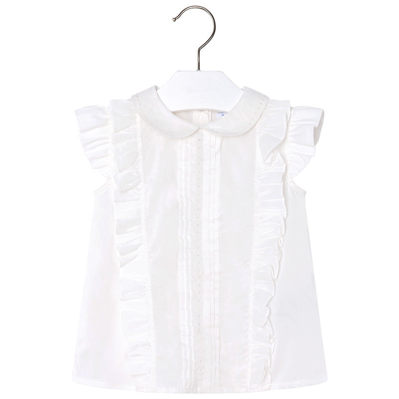 Flutter Sleeve Ruffle Blouse