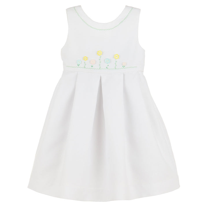 White Embroidered Floral Dress