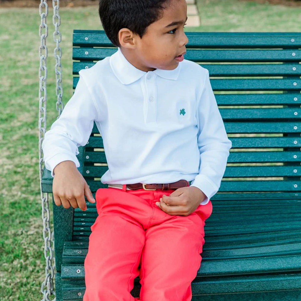 White Long Sleeve Harry Polo