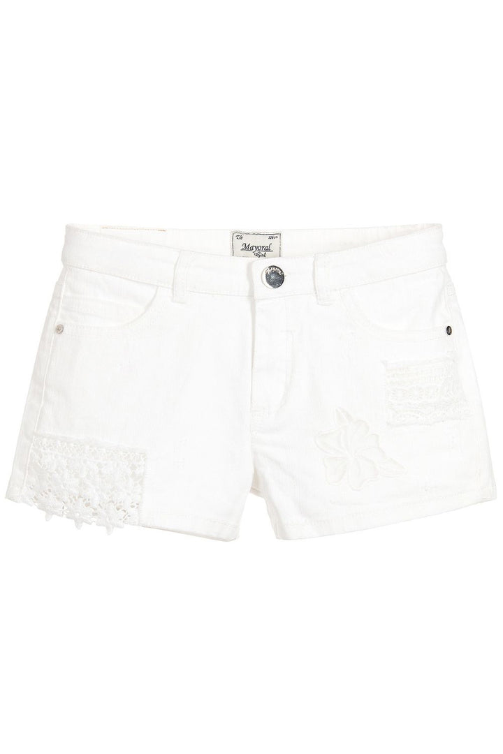 Mayoral White Denim & Lace Shorts - kkgivingtree - K&K's Giving Tree