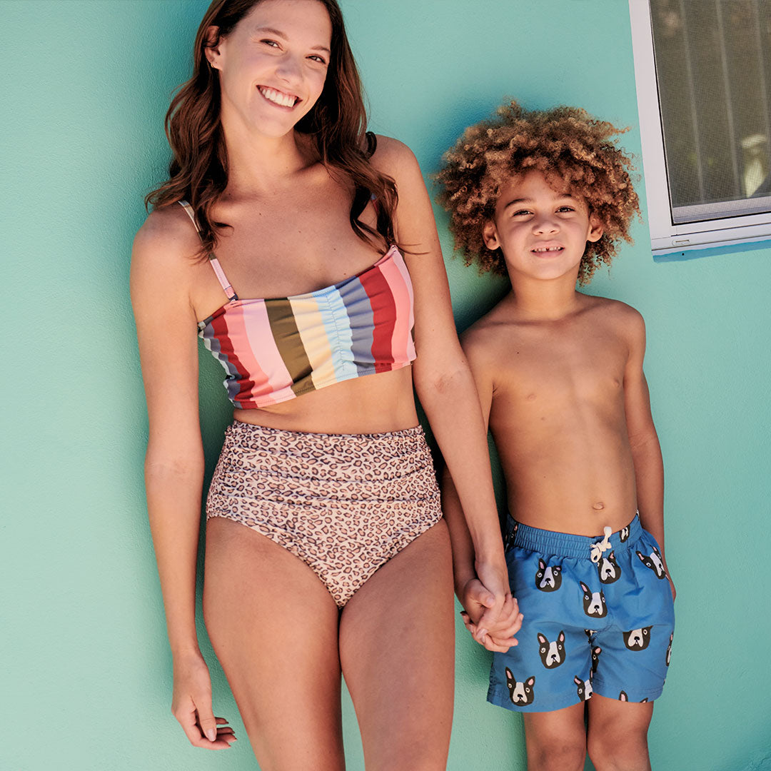 Baby & Boys Blue Boston Terrier Swim Trunk