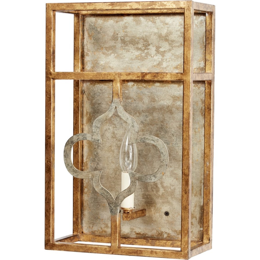 Aged Gold &amp; Silver Decorative Metal Wall Sconce