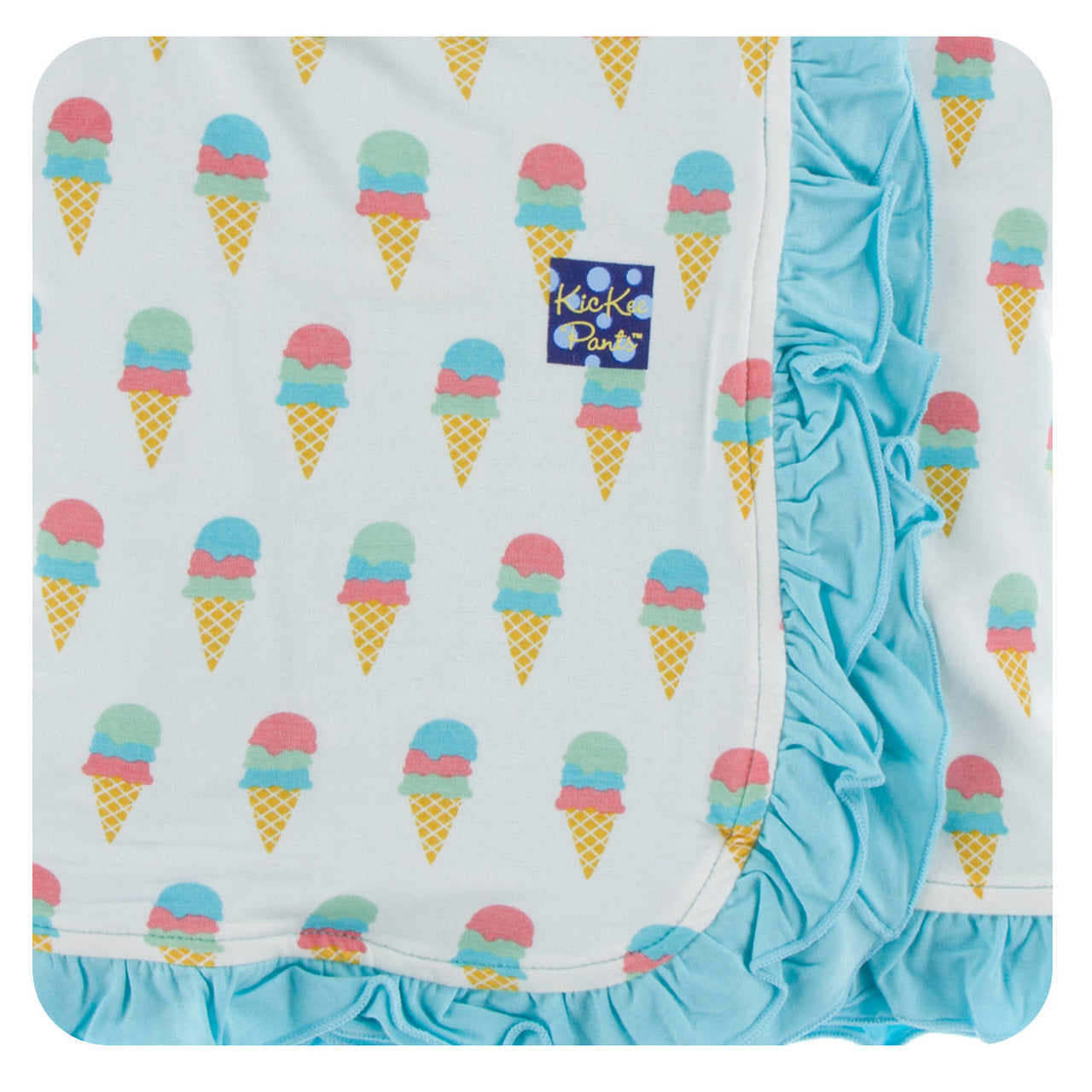 Natural Ice Cream Ruffle Toddler Blanket