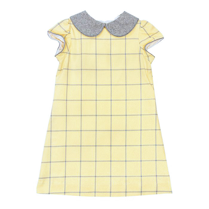 Yellow & Grey Flannel A-Line Dress