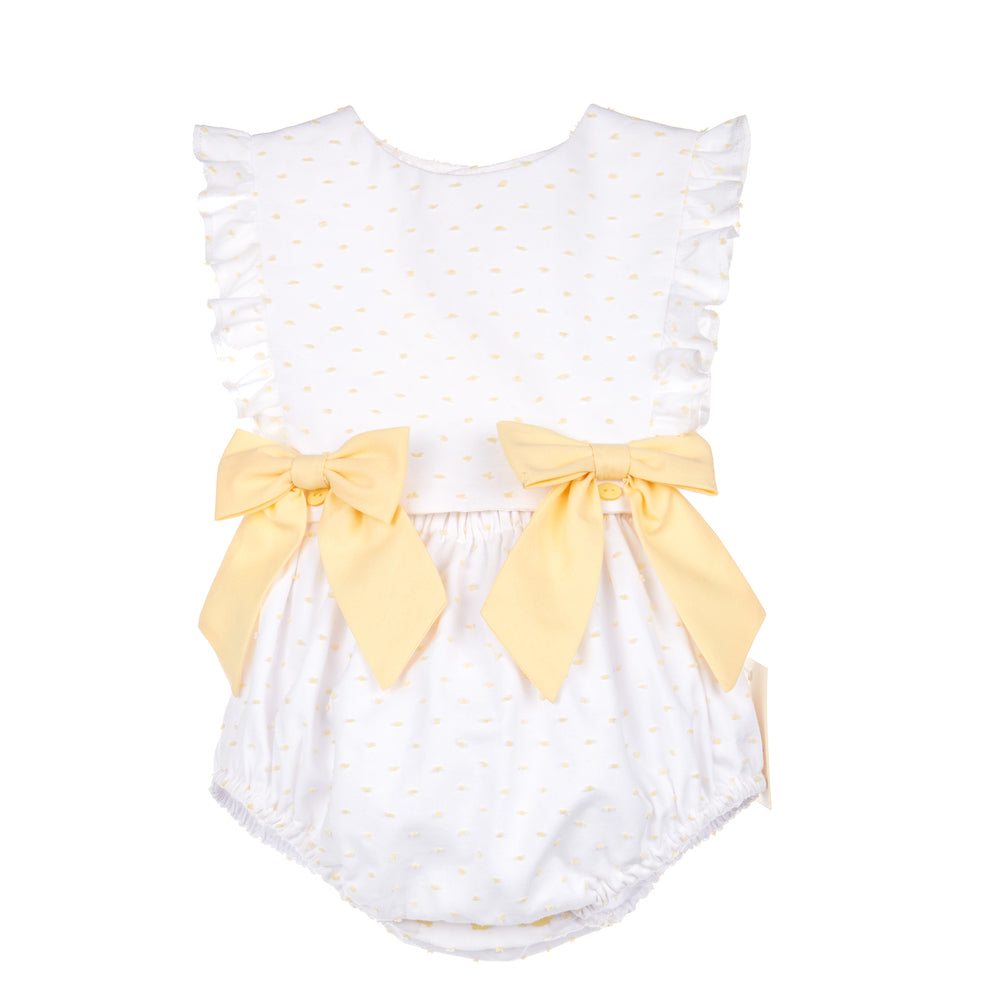 Yellow Swiss Dot Overall Bubble