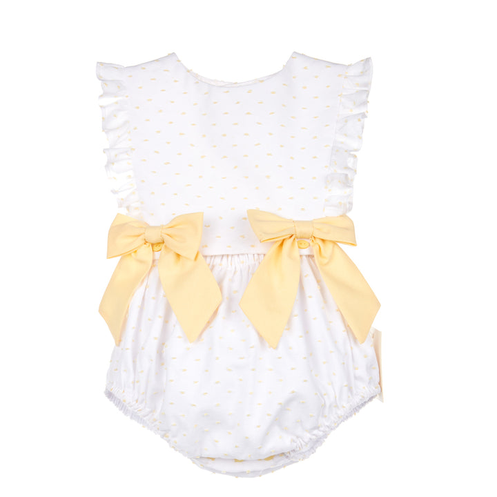 Yellow Swiss Dot Overall Bubble